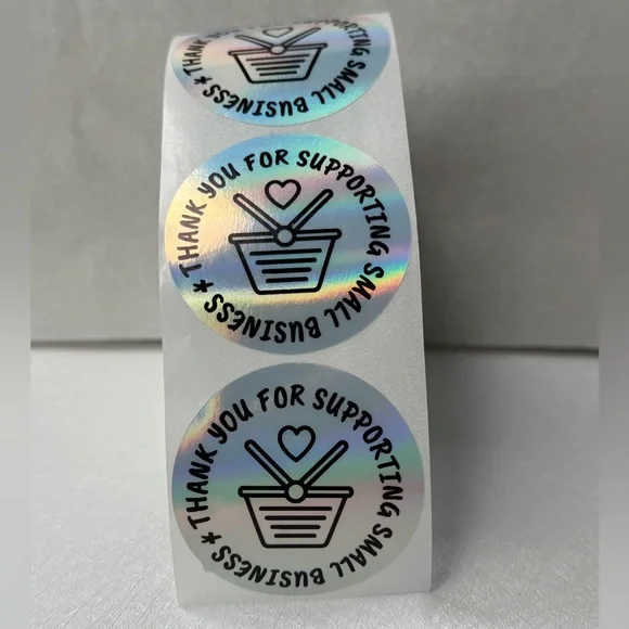 100pcs Thank You Stickers Holographic Small Business Labels 2” - Picture 4 of 14